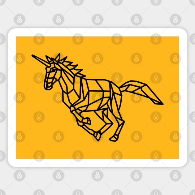 Geometric Low Poly Unicorn Sticker by shaldesign